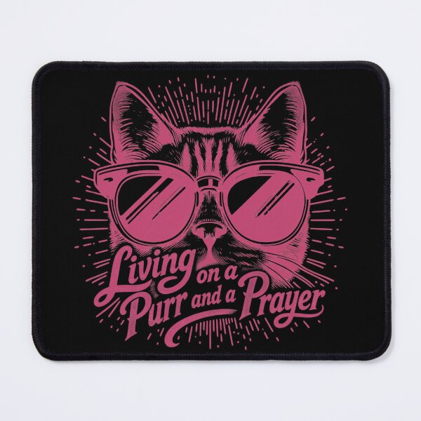 Item preview, Living on a Purr and a Prayer – Funny Cat Lover designed and sold by DesignsDominus.