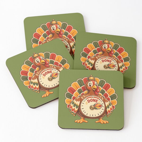 Item preview, Retro Turkey Kitchen Timer Done Thanksgiving Vintage Cooking Humor Design designed and sold by MagicMakerPh.