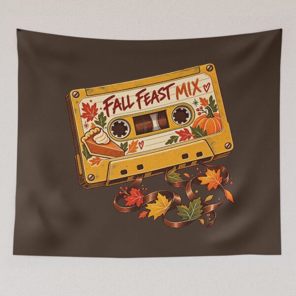 Item preview, Fall Feast Mixtape Retro Cassette Thanksgiving Vintage Autumn Playlist Design designed and sold by MagicMakerPh.