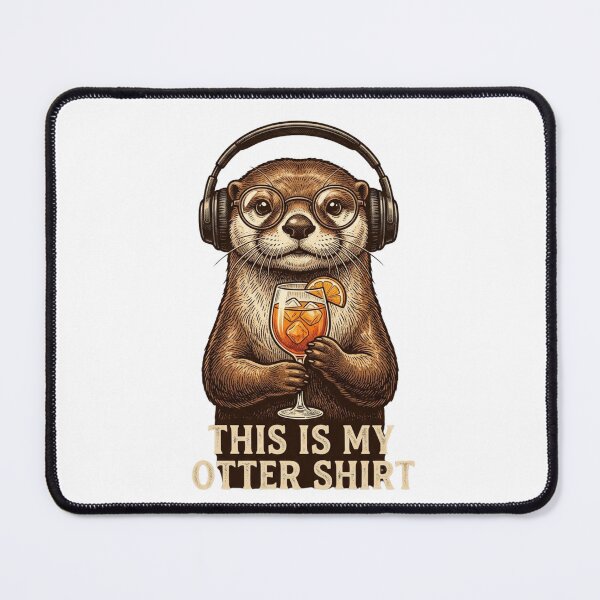 Item preview, This Is My Otter Shirt Vintage Hipster Otter Headphones Spritz Pun designed and sold by raedattia.