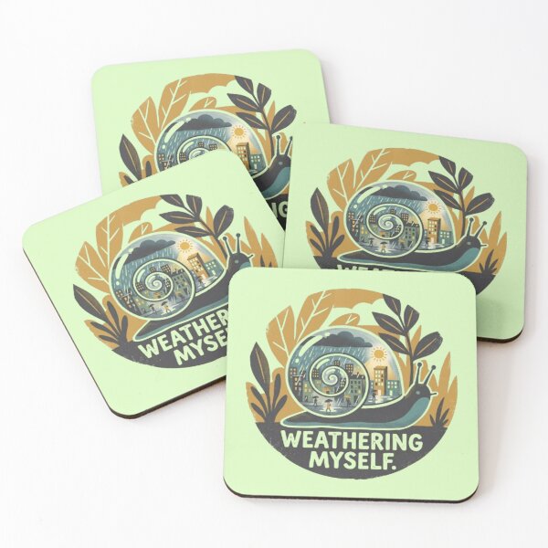 Item preview, Weathering Myself - Snail Shell City Rainy Day Illustration designed and sold by Dogandesighn.
