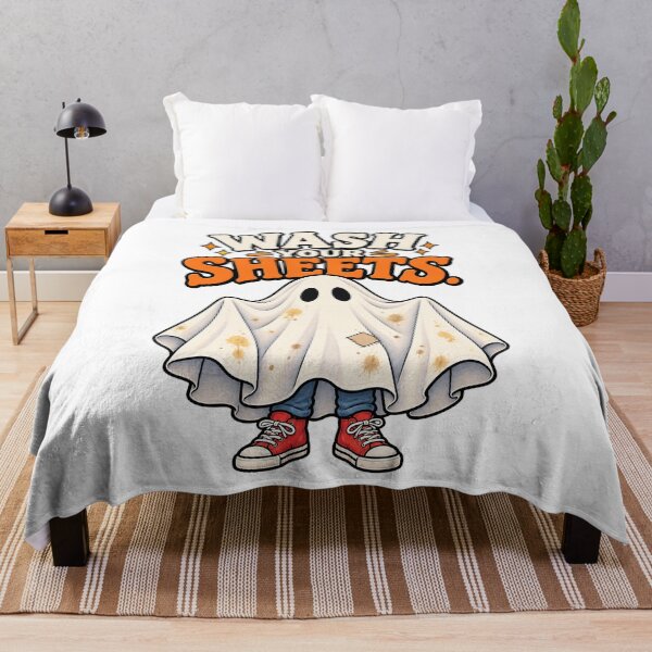 Item preview, Wash Your Sheets - Sarcastic Ghost Costume PSA Halloween designed and sold by 3MillsDesign.