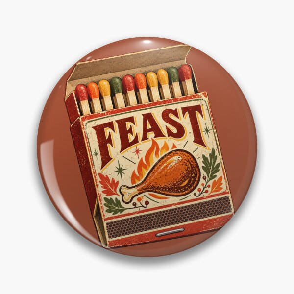 Item preview, Vintage Matchbook Thanksgiving Feast Retro Turkey Drumstick Flame Design designed and sold by MagicMakerPh.