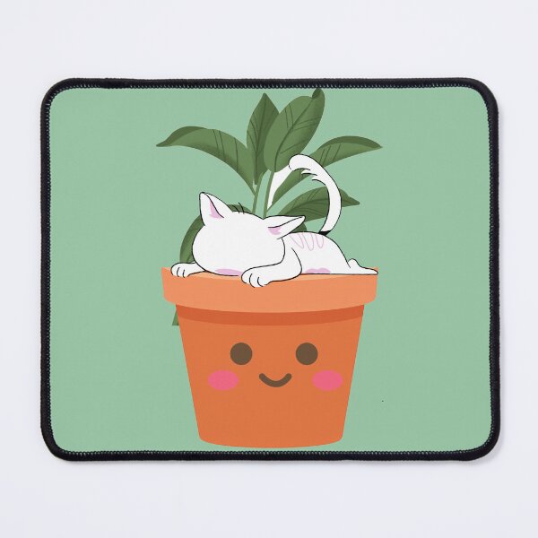 Item preview, Cute Cat in Kawaii Plant Pot Aesthetic Plant Mom Sticker designed and sold by bateka.
