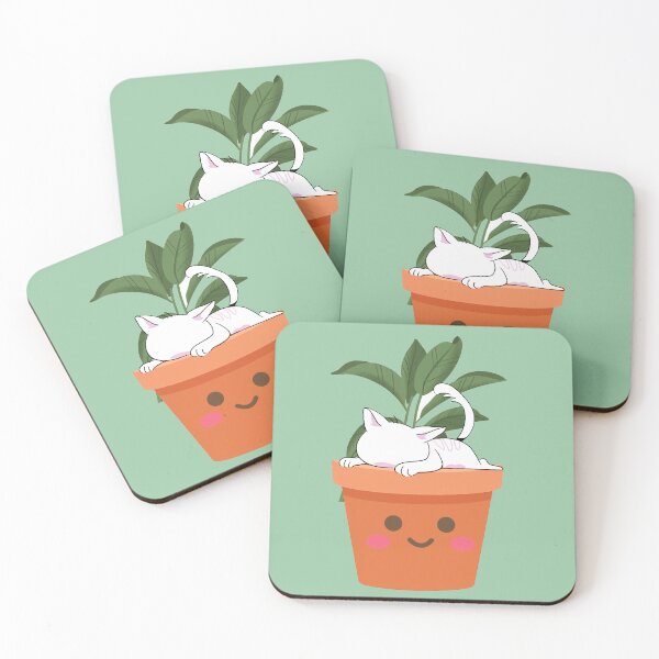 Item preview, Cute Cat in Kawaii Plant Pot Aesthetic Plant Mom Sticker designed and sold by bateka.