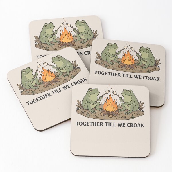 Item preview, Together Till We Croak - Cute Camping Frogs designed and sold by dudelinart.