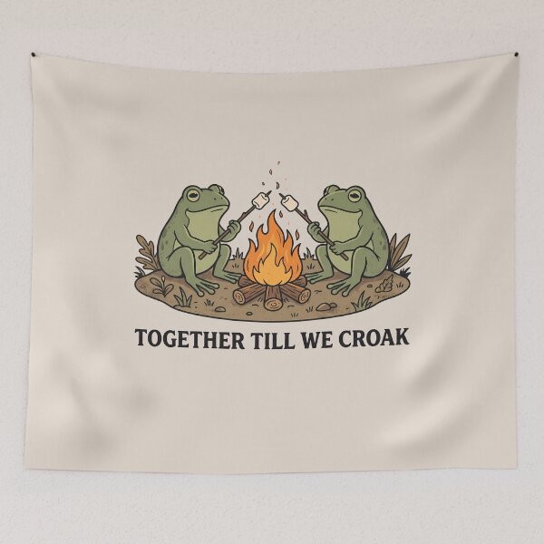 Item preview, Together Till We Croak - Cute Camping Frogs designed and sold by dudelinart.