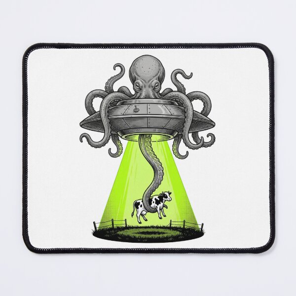 Item preview, Alien Octopus UFO Cow Abduction Vintage Sci-Fi Retro Flying Saucer designed and sold by raedattia.