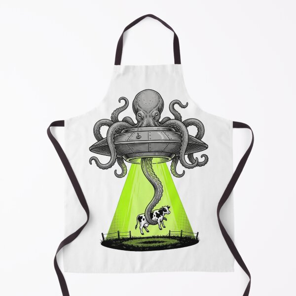 Item preview, Alien Octopus UFO Cow Abduction Vintage Sci-Fi Retro Flying Saucer designed and sold by raedattia.