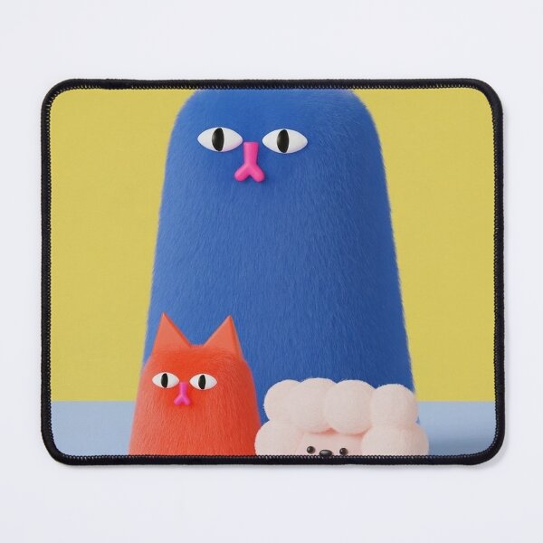Item preview, Paw-tically Unstable: Giant Blue Fur-Tower Wears Cones While Cloud-Poodle Purr-sues Social Distancing designed and sold by Print Fiction.
