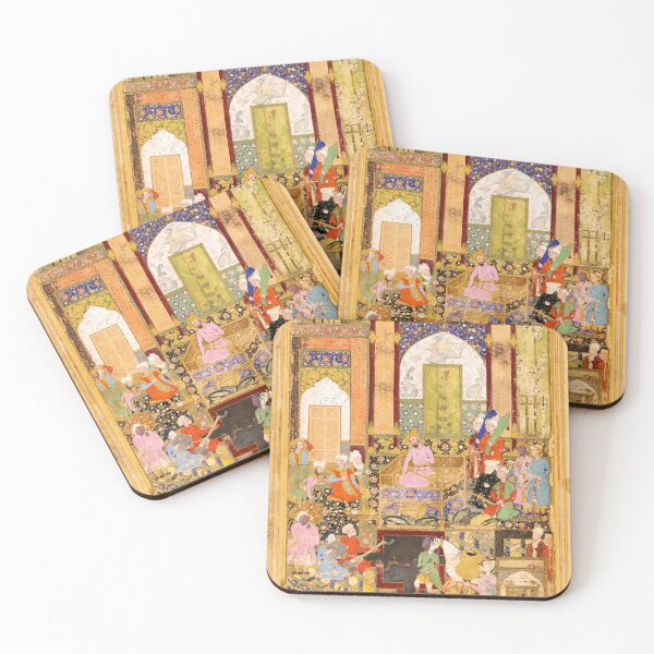 Item preview, Mughal miniature. Babur receives a courtier. designed and sold by likiska.