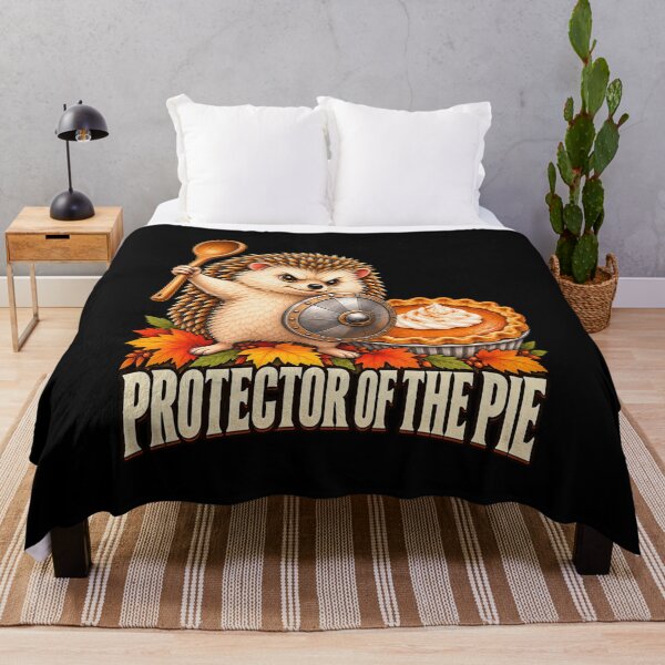 Item preview, Protector of the Pie Thanksgiving Hedgehog Dessert Humor T-Shirt designed and sold by Trendably.