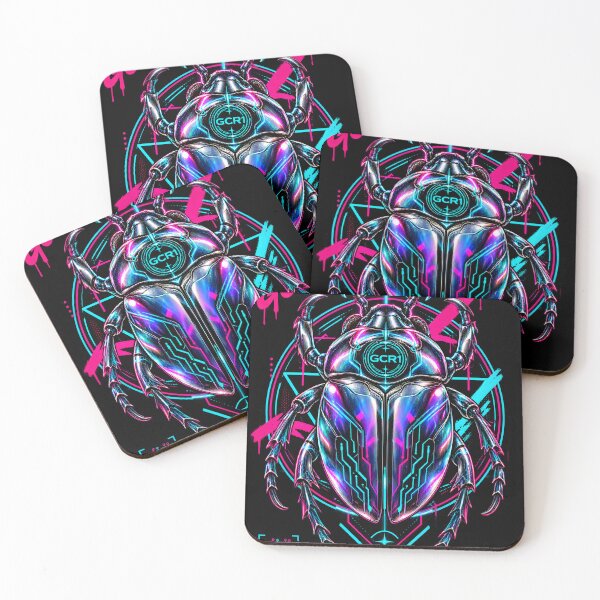 Item preview, GCR1 Neon Circuit Scarab – Cyberpunk Chrome Beetle Streetwear Art designed and sold by GCR1.