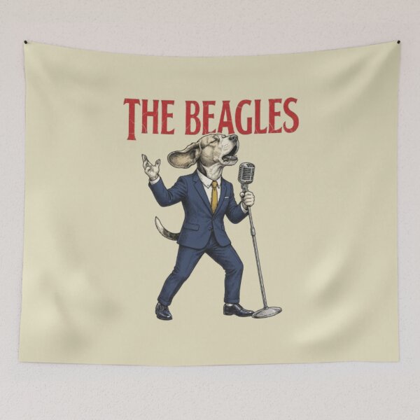 Item preview, The Beagles Singer Dog Funny 60s Rock Dog Singer Gift Dog Lover Retro Music Gift designed and sold by FurRealStudioCo.