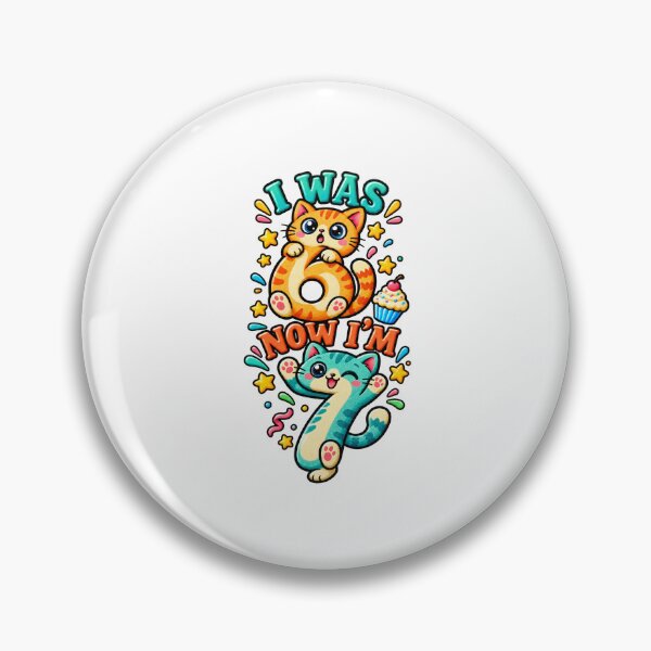 Item preview, I Was 6 Now I'm 7 Funny Six Seven Cat Birthday Meme designed and sold by ArtDesignTp.