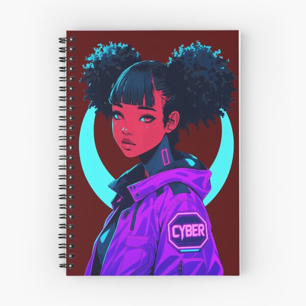 Item preview, Afro Cyberpunk Girl Synthwave Portrait designed and sold by claudiawag.