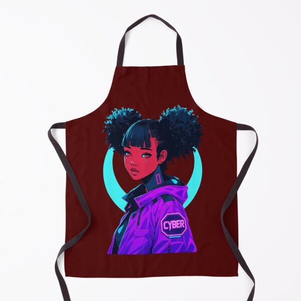 Item preview, Afro Cyberpunk Girl Synthwave Portrait designed and sold by claudiawag.