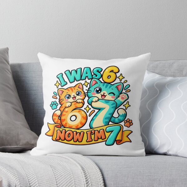Item preview, I Was 6 Now I'm 7 Funny Six Seven Birthday Cat Mama Meme designed and sold by ArtDesignTp.