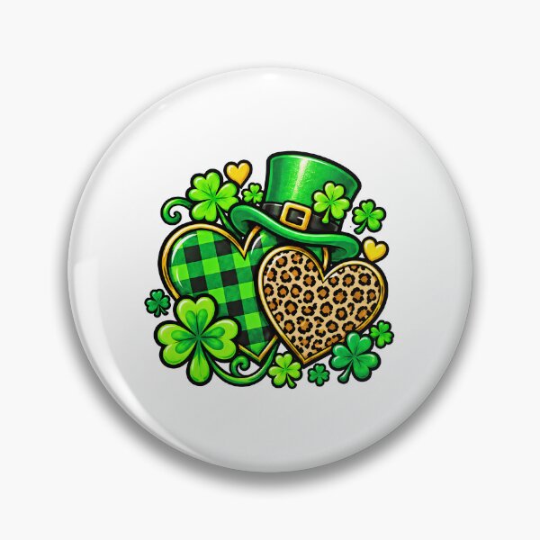 Item preview, St Patrick's Day Hearts Lucky Clover Animal Print Art designed and sold by ArtDesignTp.