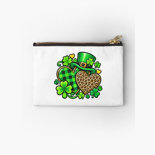 Item preview, St Patrick's Day Hearts Lucky Clover Animal Print Art designed and sold by ArtDesignTp.