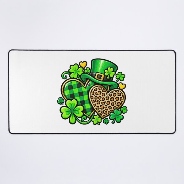 Item preview, St Patrick's Day Hearts Lucky Clover Animal Print Art designed and sold by ArtDesignTp.