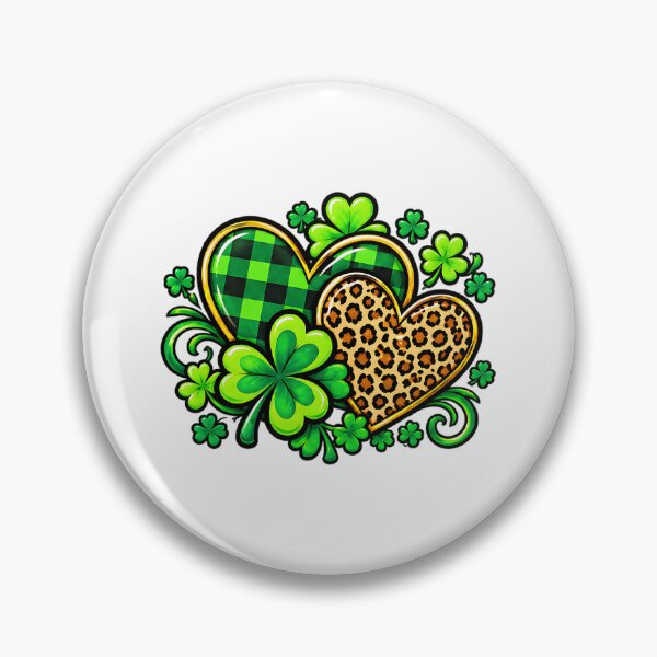 Item preview, St Patrick's Day Hearts Cowhide Leopard Clover Design designed and sold by ArtDesignTp.
