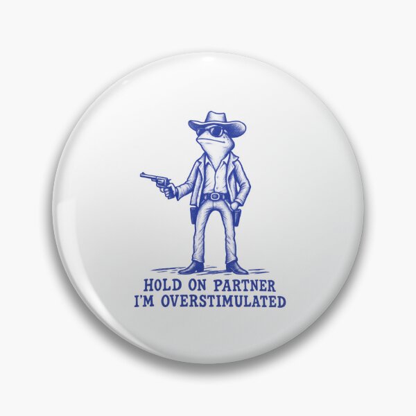 Item preview, Hold On Partner I'm Overstimulated Funny Cowboy Frog designed and sold by emilydabblese.