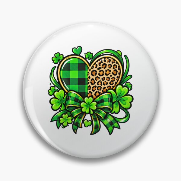 Item preview, St Patrick's Day Hearts Leopard Print Lucky Clover Art designed and sold by ArtDesignTp.