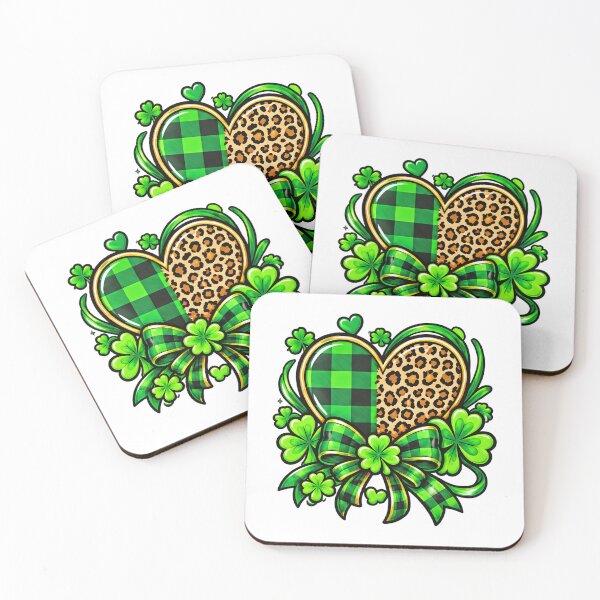 Item preview, St Patrick's Day Hearts Leopard Print Lucky Clover Art designed and sold by ArtDesignTp.