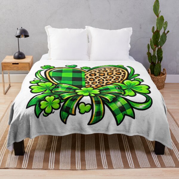 Item preview, St Patrick's Day Hearts Leopard Print Lucky Clover Art designed and sold by ArtDesignTp.