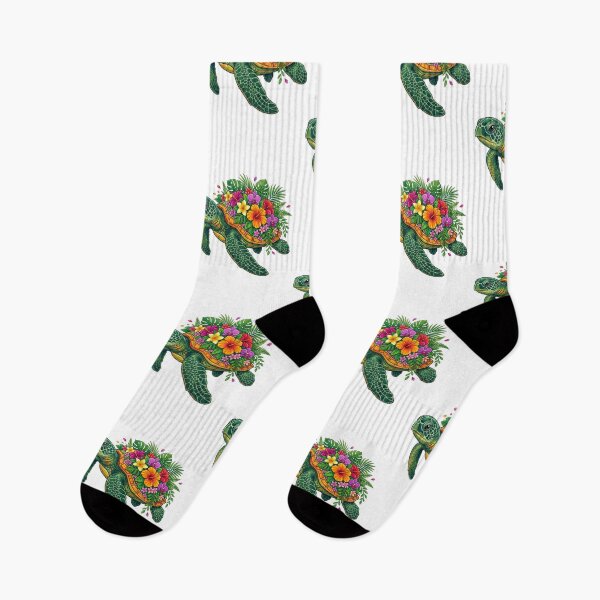 Item preview, Hawaiian Sea Turtle Floral Shell Hibiscus Plumeria Tropical Ocean designed and sold by raedattia.