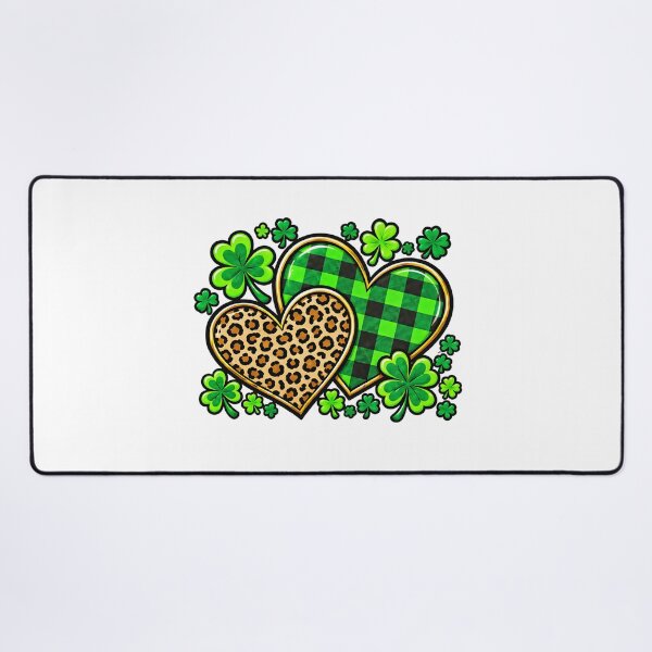 Item preview, St Patrick's Day Hearts Lucky Clover Leopard Cowhide designed and sold by ArtDesignTp.