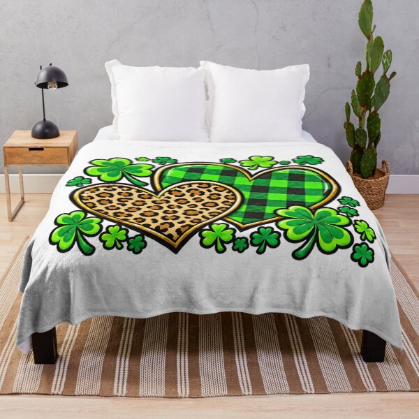 Item preview, St Patrick's Day Hearts Lucky Clover Leopard Cowhide designed and sold by ArtDesignTp.