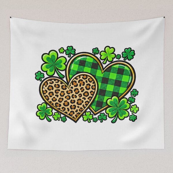 Item preview, St Patrick's Day Hearts Lucky Clover Leopard Cowhide designed and sold by ArtDesignTp.