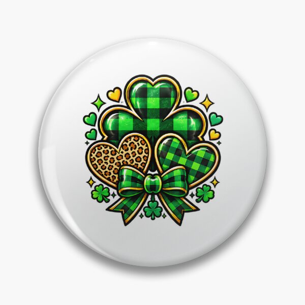 Item preview, St Patrick's Day Hearts Leopard Cowhide Lucky Clover designed and sold by ArtDesignTp.