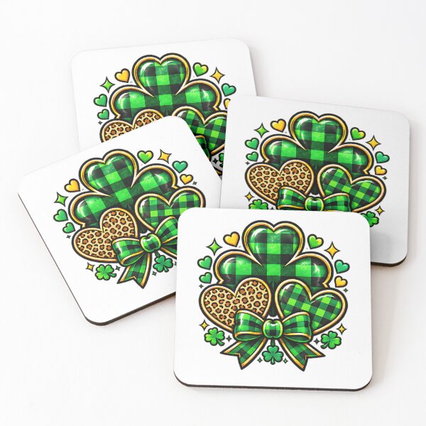Item preview, St Patrick's Day Hearts Leopard Cowhide Lucky Clover designed and sold by ArtDesignTp.