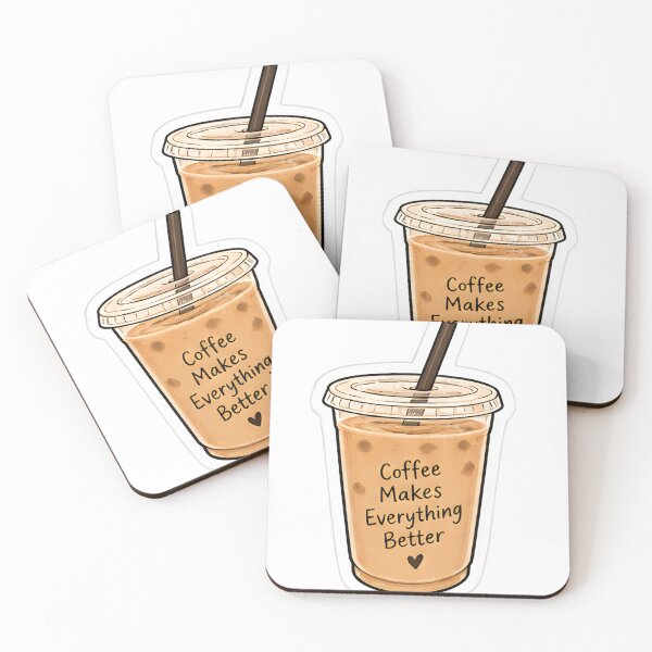 Item preview, Iced Coffee Makes Everything Better Illustration - Aesthetic Coffee Lover Sticker designed and sold by Sharif Islam.