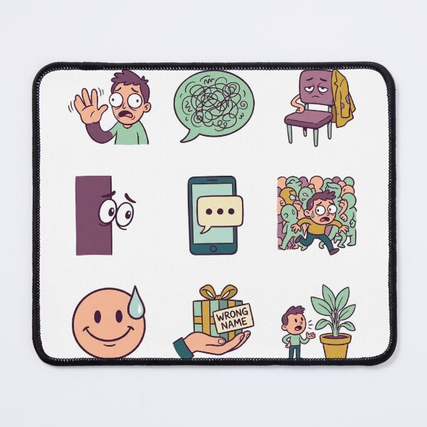 Item preview, Socially Awkward Introvert Humor Retro Sticker Sheet designed and sold by mood-draftsman.