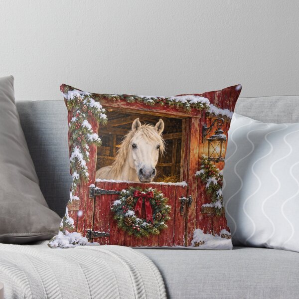 Item preview, White Horse at a Christmas Stable designed and sold by Glottopia.