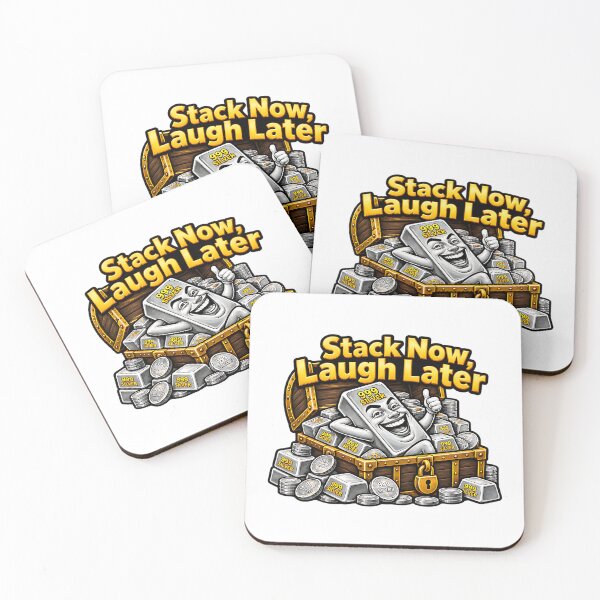 Item preview, Stack Now Laugh Later Funny Precious Metal Silver Humor designed and sold by ArtDesignTp.