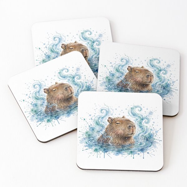 Item preview, Soak Away the Day Capybara Onsen, Funny Capybara Hot Spring Watercolor, Zen Spa Animal Gift designed and sold by LunaAdventurer.