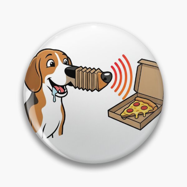 Item preview, Beagle Nose Radar Pizza Tracker | Funny Hound Dog Sticker designed and sold by YNAMREG.