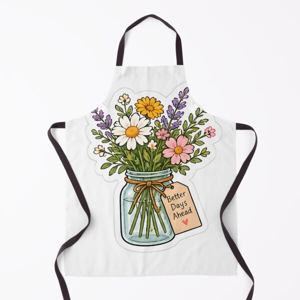 Item preview, Wildflower Mason Jar Illustration - Better Days Ahead Motivational Floral Sticker designed and sold by Sharif Islam.