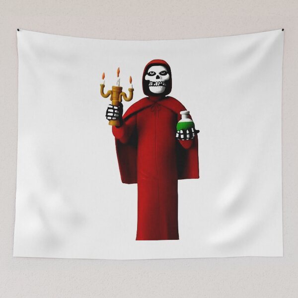 Item preview, Skull carrying a candle and a bottle designed and sold by WhimsyWondery.