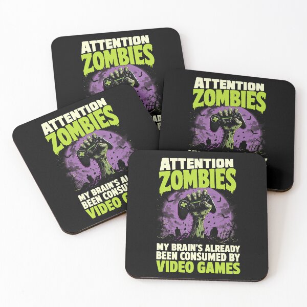 Item preview, Attention Zombies Video Game Joke Halloween Gift designed and sold by Say It With Ink.