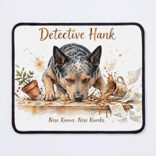 Item preview, Detective Hank T-Shirt, Funny Blue Heeler Detective Dog Shirt, Australian Cattle Dog Noir Tee designed and sold by LunaAdventurer.