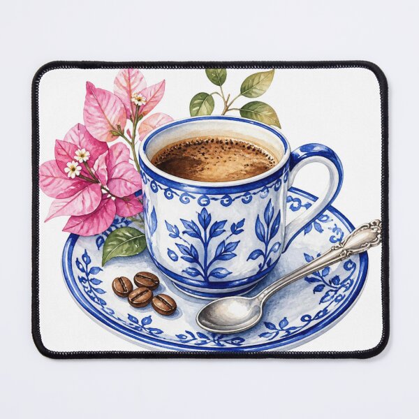 Item preview, Watercolor Coffee Cup with Pink Bougainvillea Flowers designed and sold by takeng07.