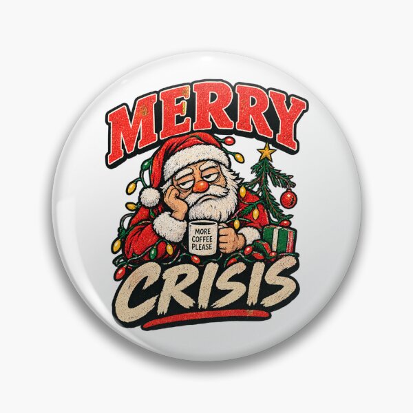 Item preview, Merry Crisis Funny Christmas Coffee Santa Distressed Vintage Holiday Humor designed and sold by VladaWhat.