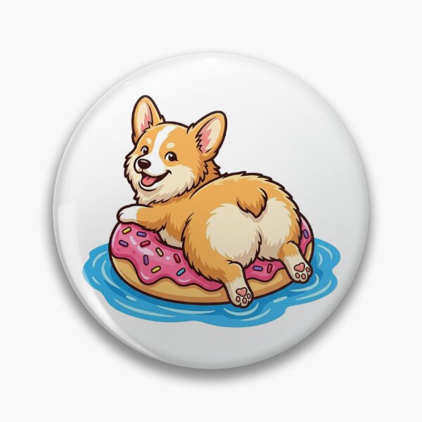 Item preview, Corgi Butt Donut Floatie | Funny Cute Dog Summer Sticker designed and sold by YNAMREG.