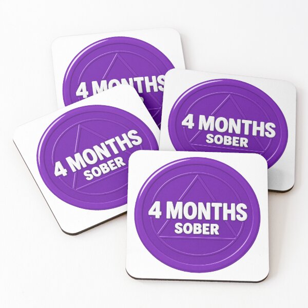Item preview, 4 Months Sober – Sobriety Chip Milestone Gift designed and sold by TodayIWokeUp.